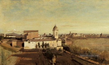  Villa Kunst - Rom der Trinita dei Monti Blick von der Villa Medici plein air Romantik Jean Baptiste Camille Corot